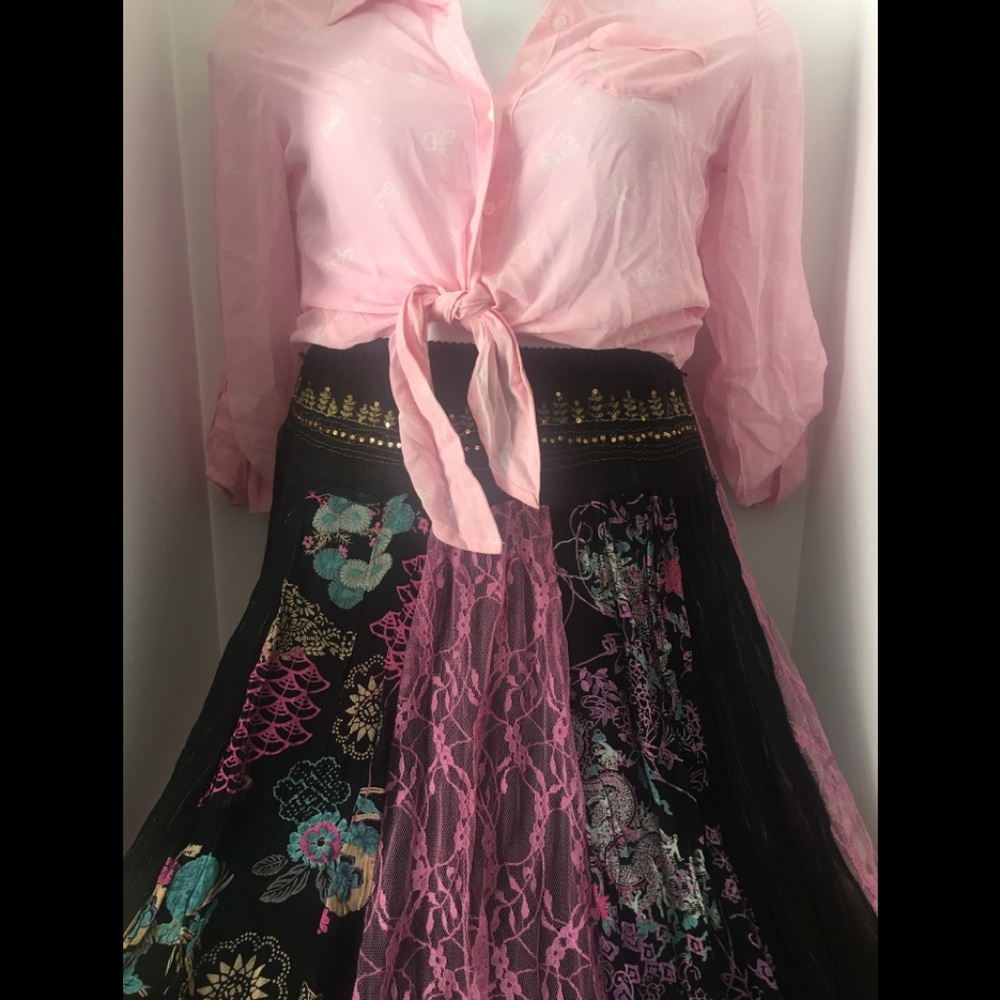 Lace boho skirt